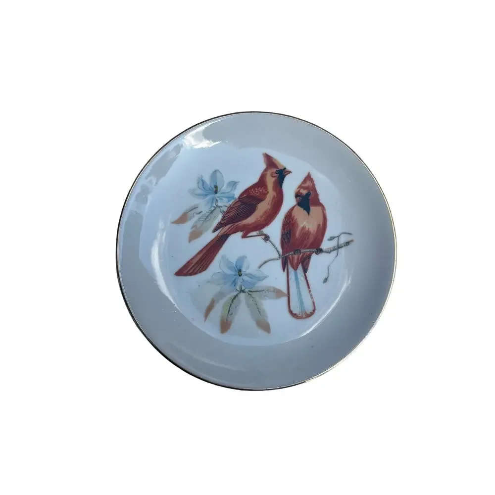 Cardinal By Chadwick- Miller Inc Japan Gold Trim 6”Decorative Plate Bird Lover